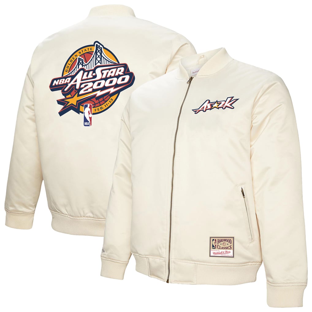  Mitchell & Ness 2000 NBA All-Star Game Full-Zip Satin Jacket - Cream